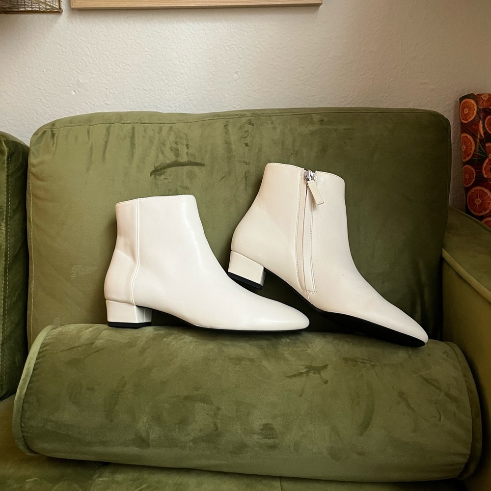 Mango white boots